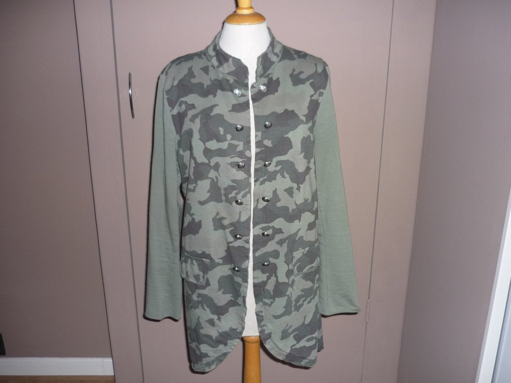 ZGAN tricot blazer, colbert, camouflage print 1 maat 42-44, Maat 42/44 (L), Ophalen of Verzenden, Zo goed als nieuw, Jasje