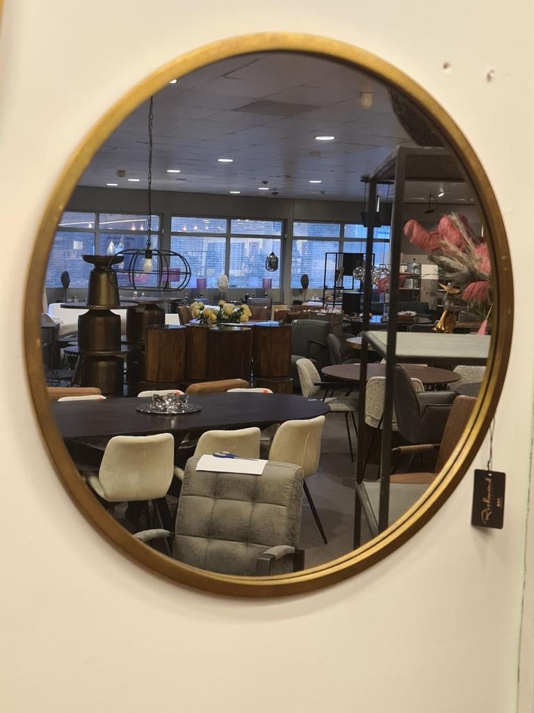 Nieuwe Richmond spiegel Maevy gold 70cm €165, Huis en Inrichting, Woonaccessoires | Spiegels, Nieuw, 50 tot 75 cm, Minder dan 100 cm