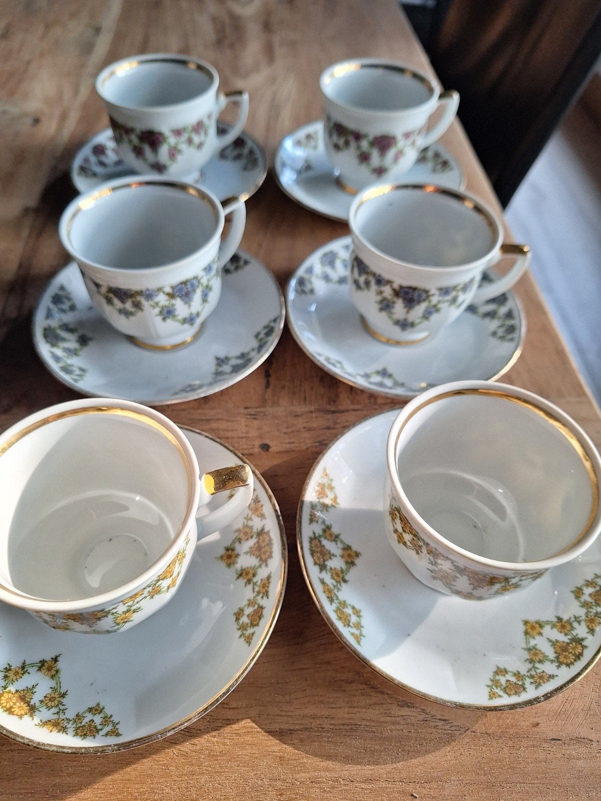 Vintage Mitterteich Bavaria kop en schotel set (6 stuks), Antiek en Kunst, Ophalen