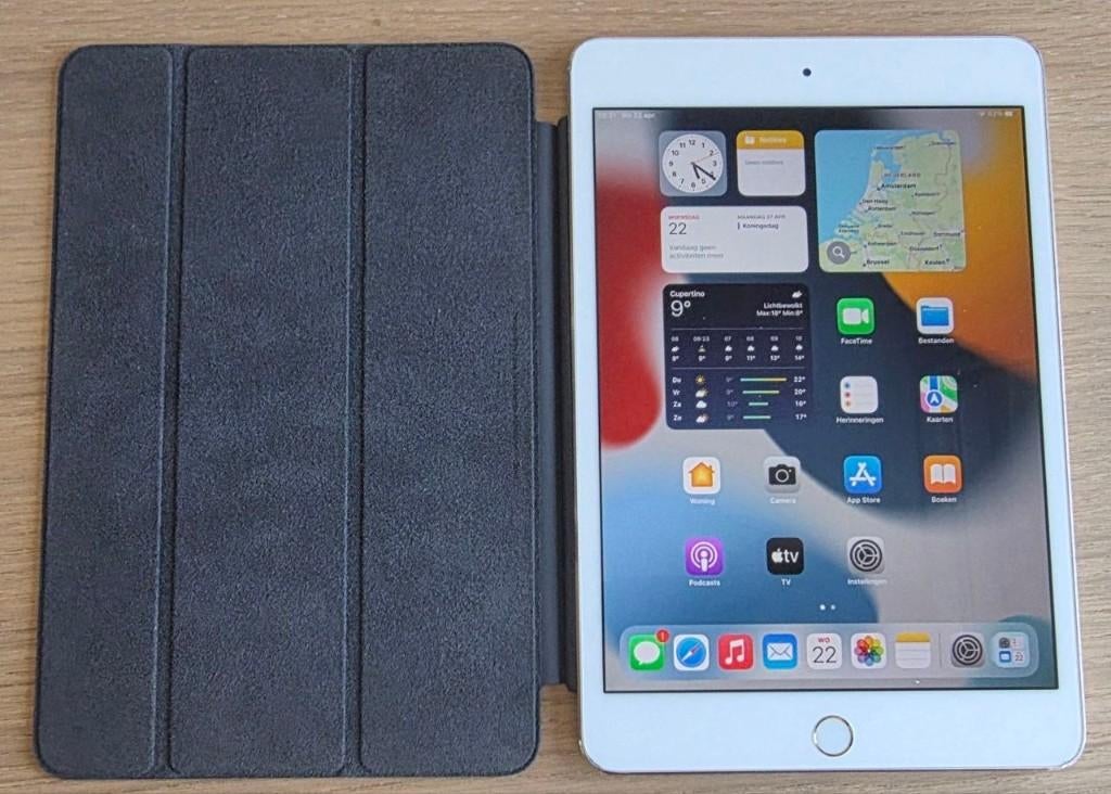 iPad mini 4 – 128GB – Roségoud – Met cover en lader, Computers en Software, Apple iPads, Rose Goud, Gebruikt, 8 inch, Ophalen of Verzenden