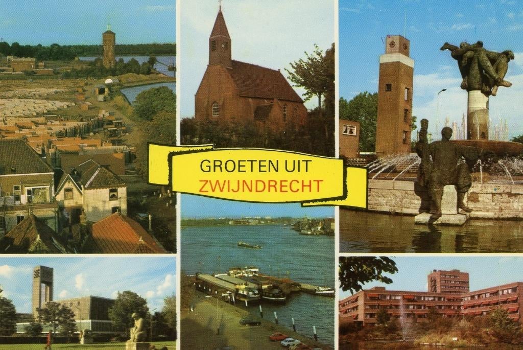 ZWIJNDRECHT Watertoren Kerken Oude Maas Fontein Swinhove, Verzamelen, Ansichtkaarten | Nederland, Gelopen, Zuid-Holland, 1980 tot heden
