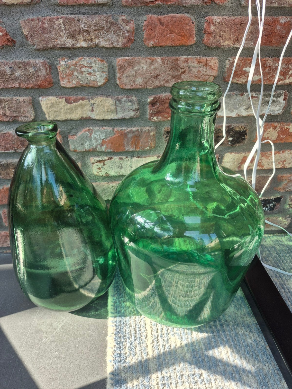 Glazen vazen/ flessen, Huis en Inrichting, Ophalen, Zo goed als nieuw, Groen, Glas