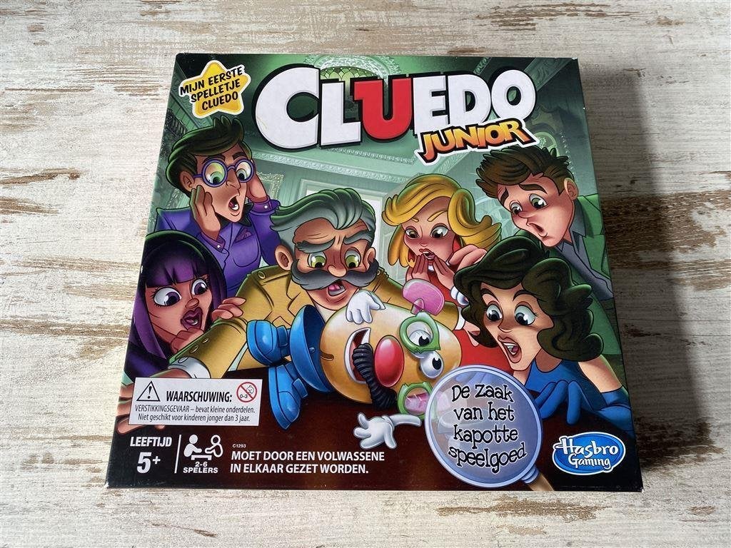 Cluedo junior vierkante vernieuwde versie [s233], Hobby en Vrije tijd, Gezelschapsspellen | Bordspellen, Verzenden, Zo goed als nieuw