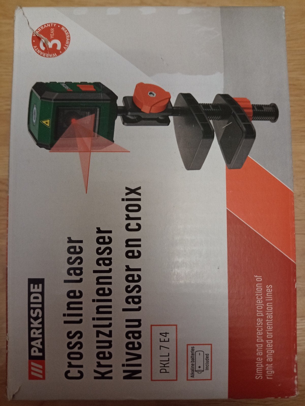 Parkside Kruislijnlaser PKLL 7 E4 met klem, Ophalen of Verzenden