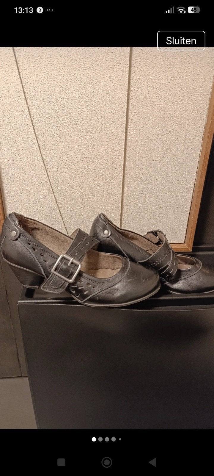 Vintage Jana zwarte schoenen met gesp, maat 39, Ophalen of Verzenden