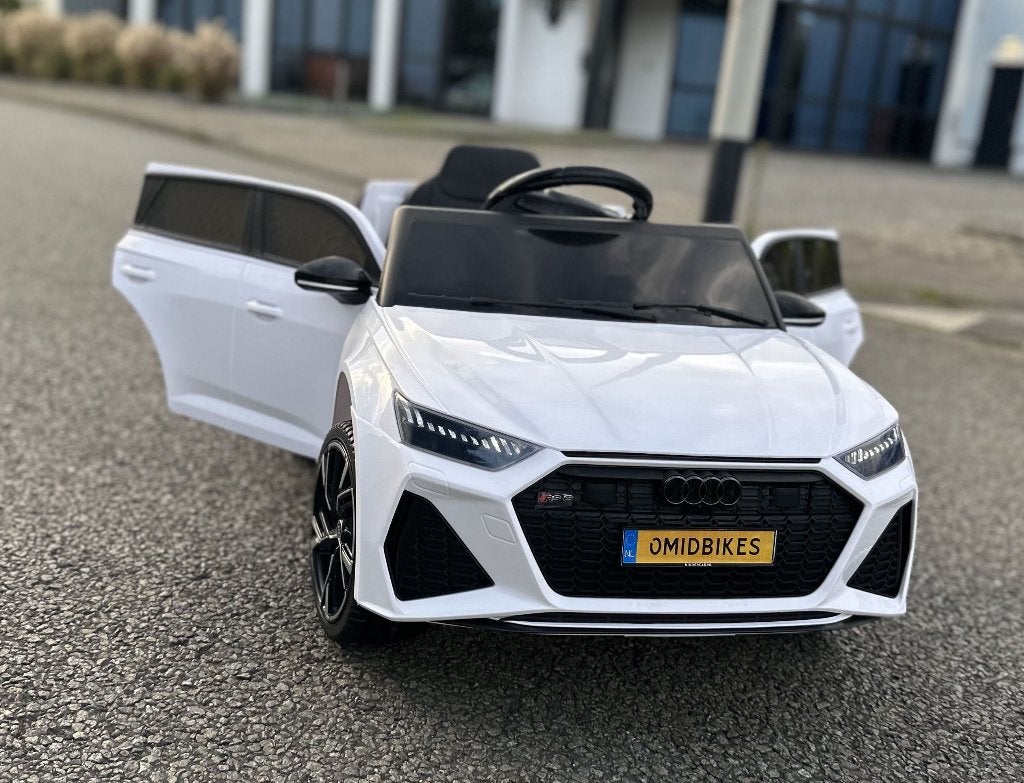 Kinders Auto Audi RS6 12v  / Leder / Rubberband / Bluetooth, Nieuw