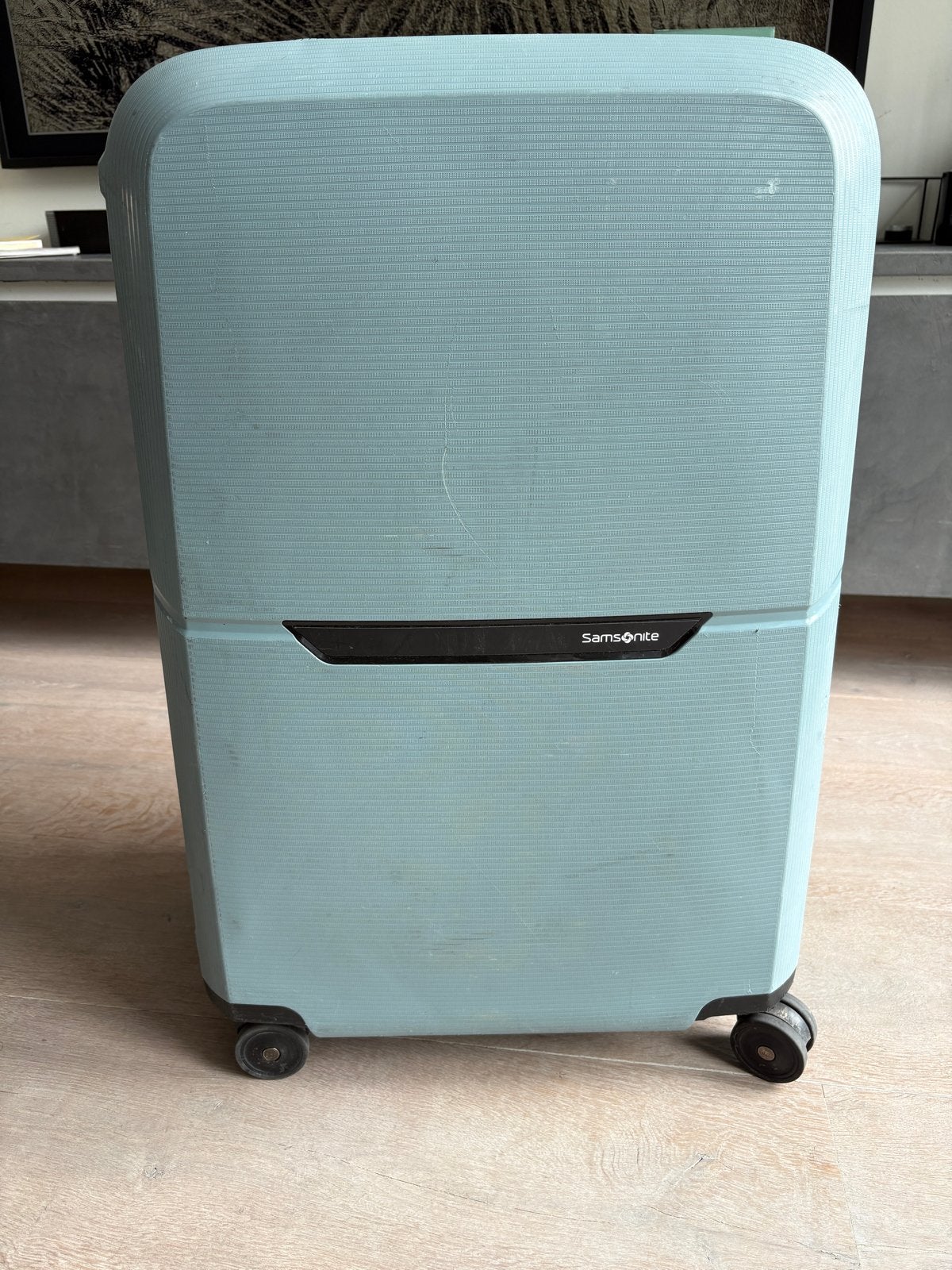 Samsonite Magnum Eco Spinner 81 Ice Blue Koffer - ZGAN, Hard kunststof, 45 tot 55 cm, Zo goed als nieuw, 70 cm of meer