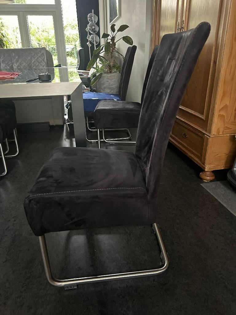 Eetkamerstoelen, Huis en Inrichting, Ophalen, Gebruikt, Zwart, Stof