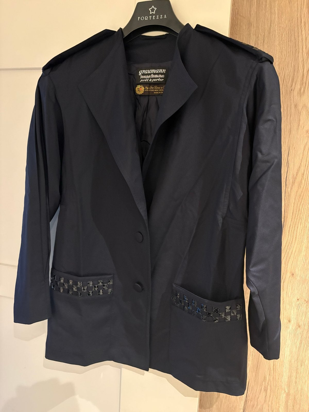 Graumann Jeune Femme Loro Piana Blazer - Zo goed als nieuw, Ophalen of Verzenden, Zo goed als nieuw, Maat 38/40 (M), Blauw