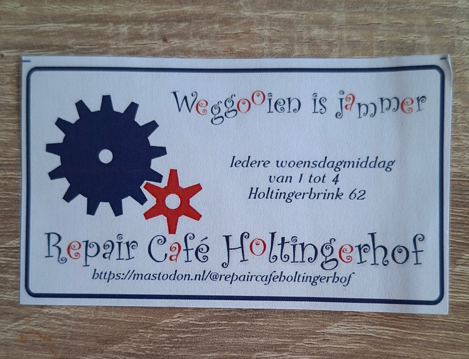 Repaircafe Holtingerhof,Holtingerbrink 62 in Emmen Bargeres, Ophalen, Gebruikt