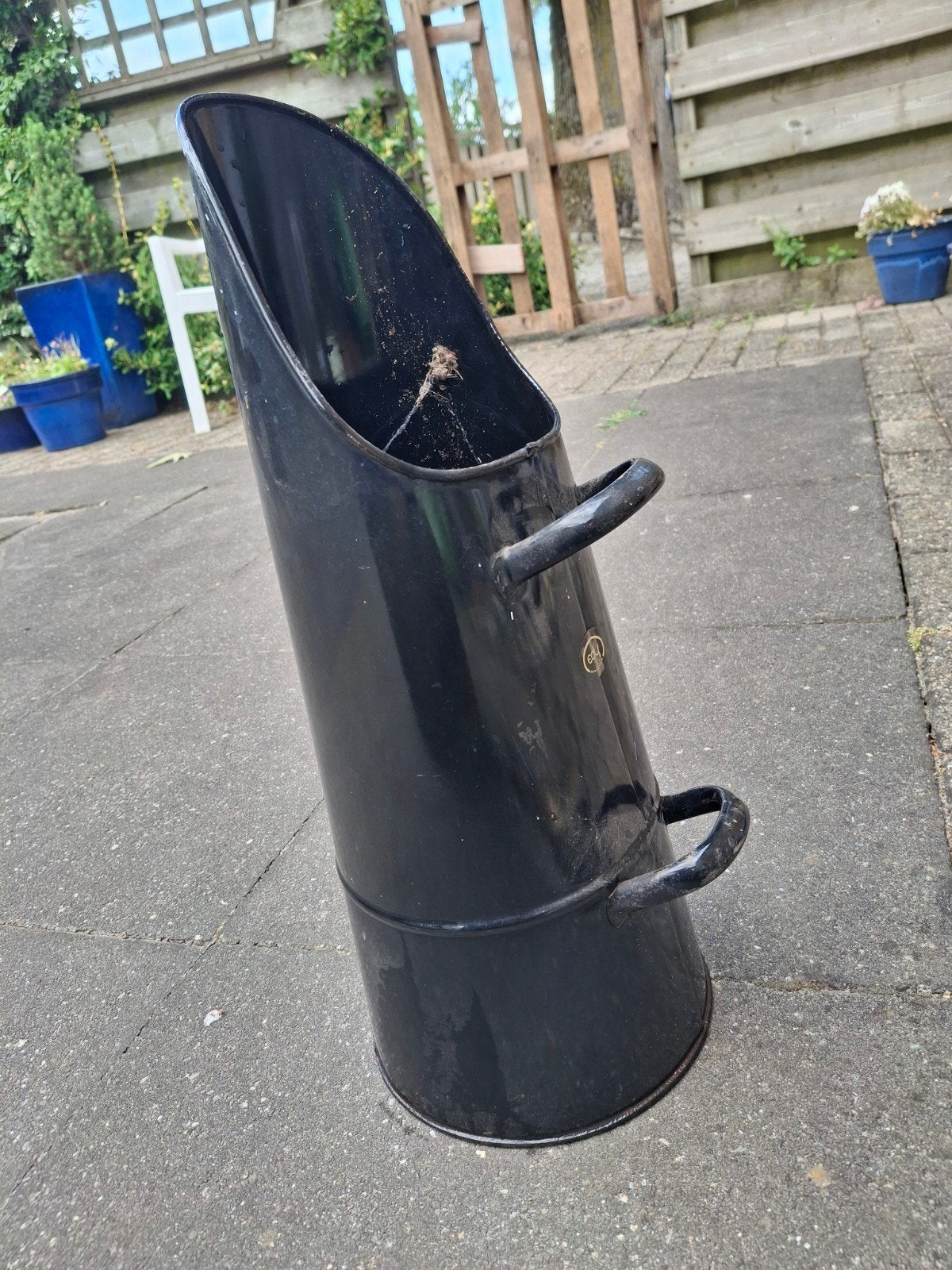 Vintage Kolenkit - Zwart Emaille, Ophalen