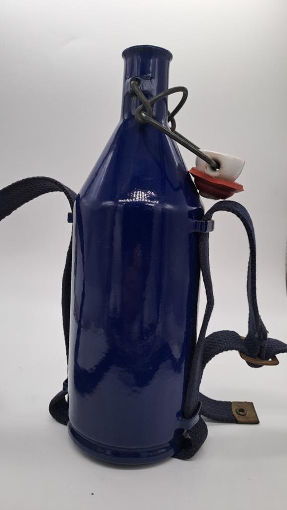 Vintage BK Veldfles/Mijnwerkersfles - Blauw Emaille, Antiek en Kunst, Antiek | Emaille, Ophalen of Verzenden