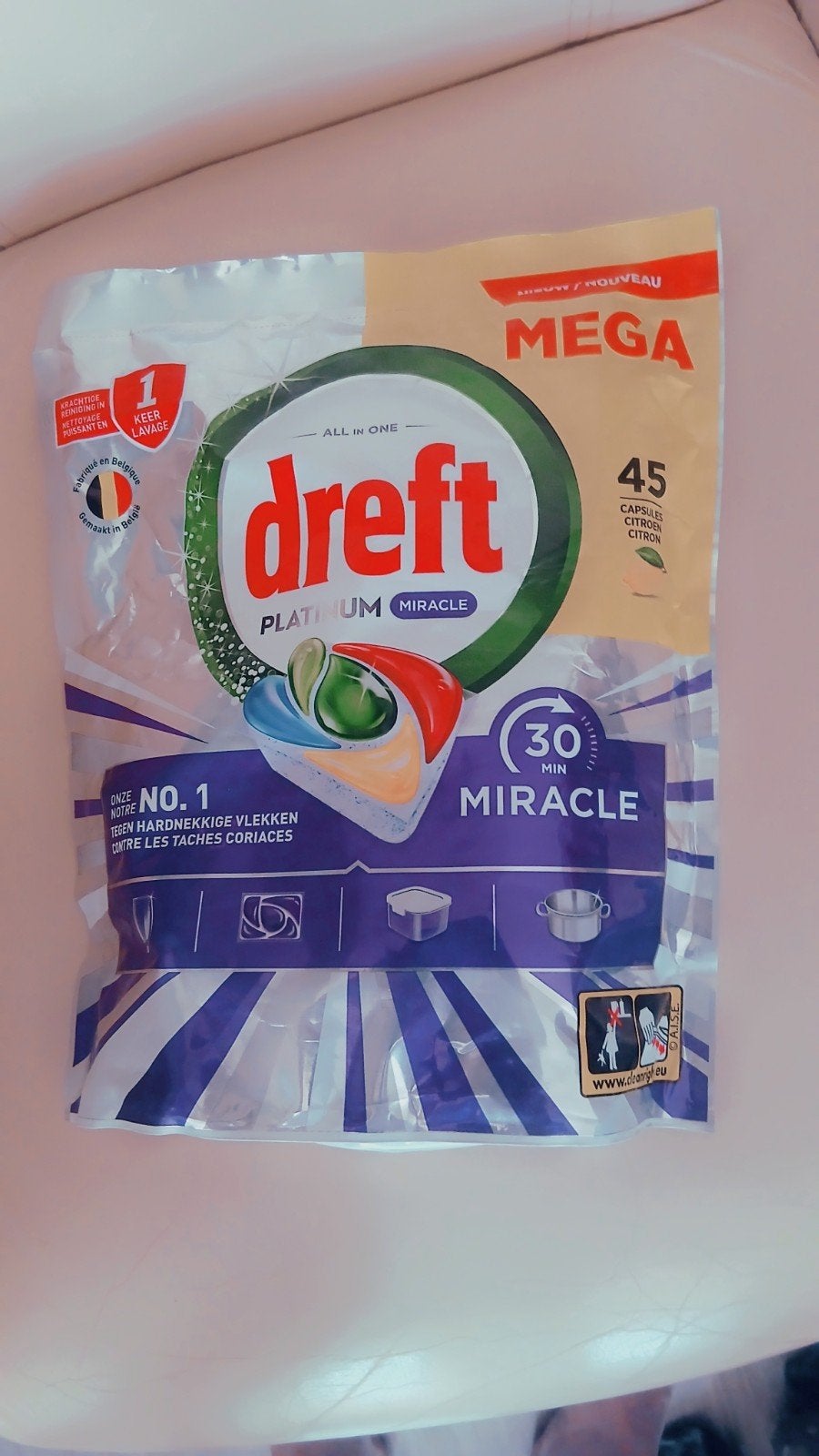 Dreft Platinum Miracle vaatwastabletten - 45 stuks, Ophalen of Verzenden, Nieuw