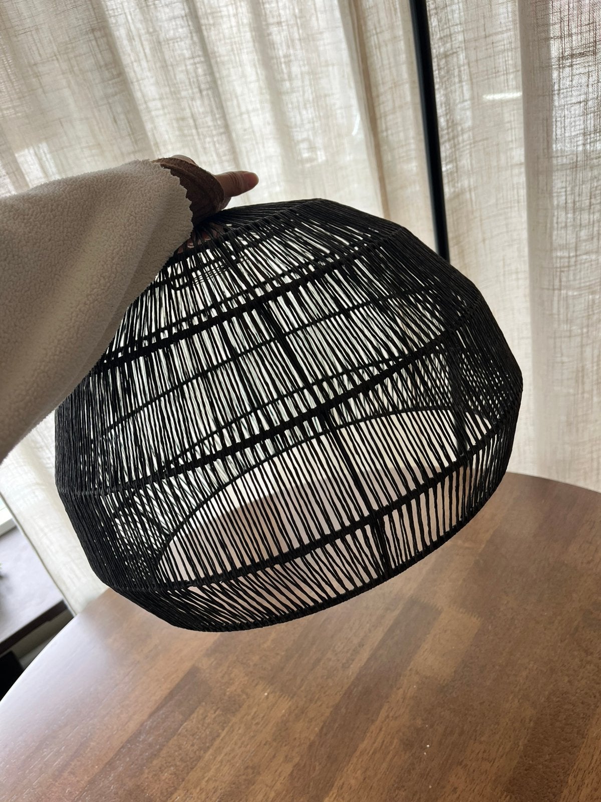 Lampenkap zwart Segin, Ophalen, 25 tot 50 cm, Zwart, Rond