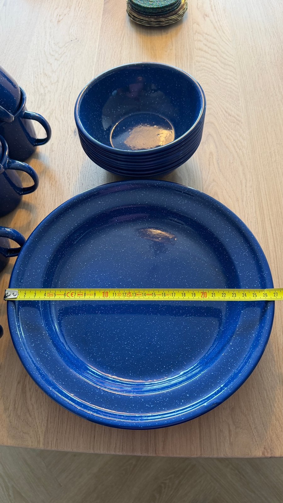 Emaille camping servies set. Borden, mokken, schaaltjes, Ophalen of Verzenden, Nieuw