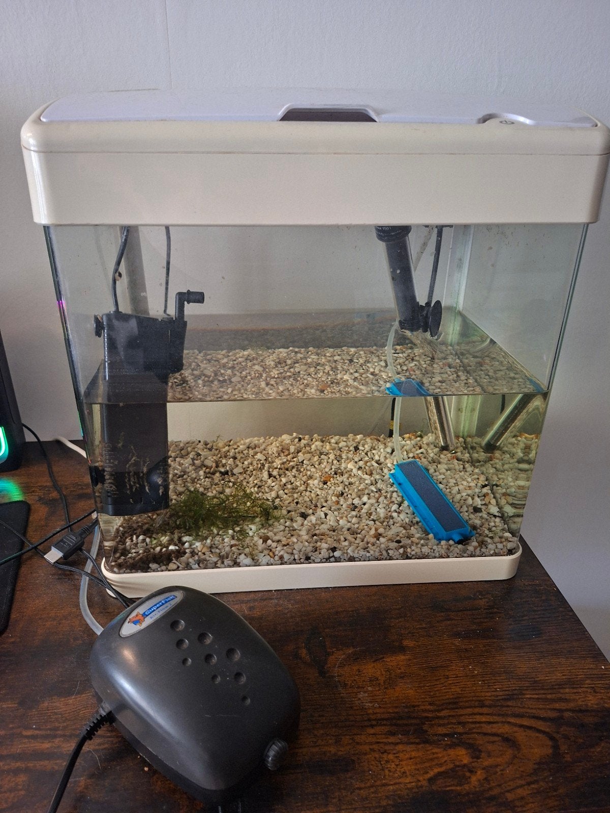 Klein aquarium met toebehoren, Ophalen, Zo goed als nieuw, Leeg aquarium