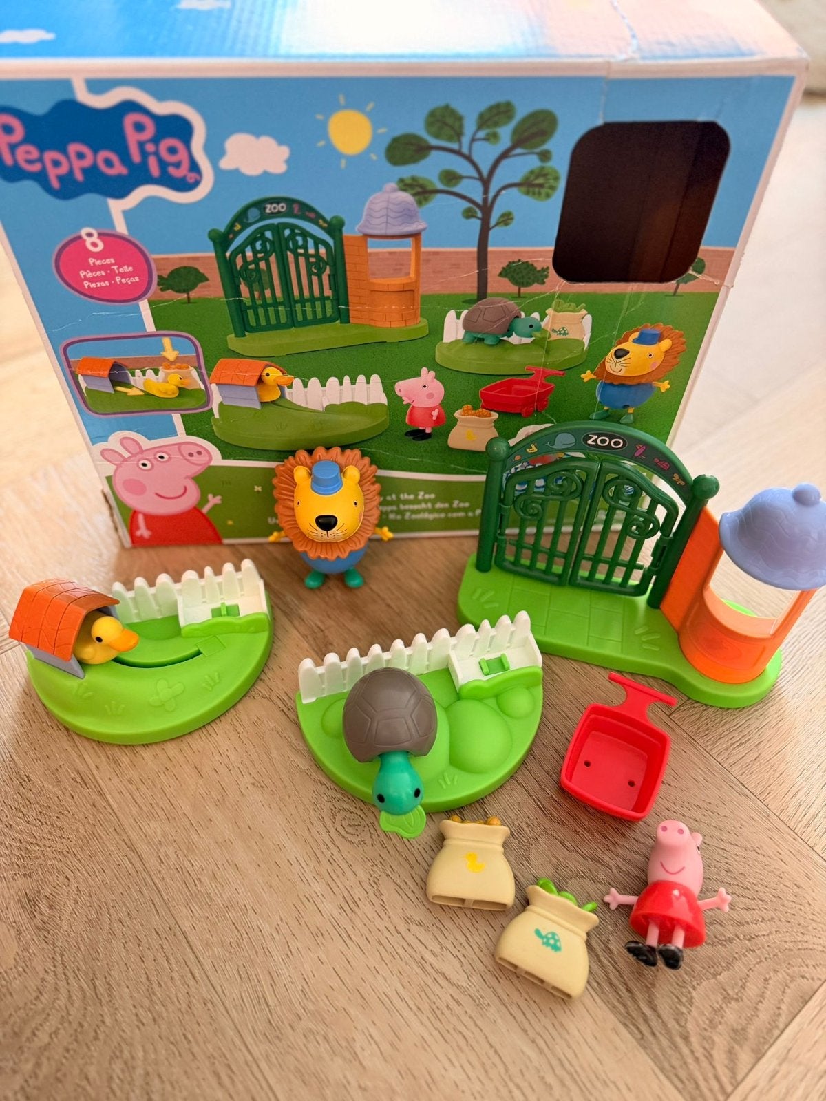 Peppa Pig Dierentuin Speelset - 8-delig, Ophalen of Verzenden, Zo goed als nieuw