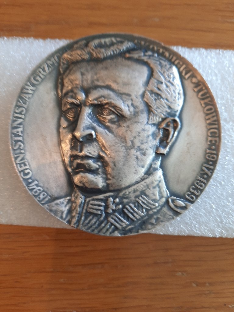 Grote verzilverde penningen van belangrijke Poolse generaals, Ophalen of Verzenden, Landmacht, Overige gebieden, Lintje, Medaille of Wings