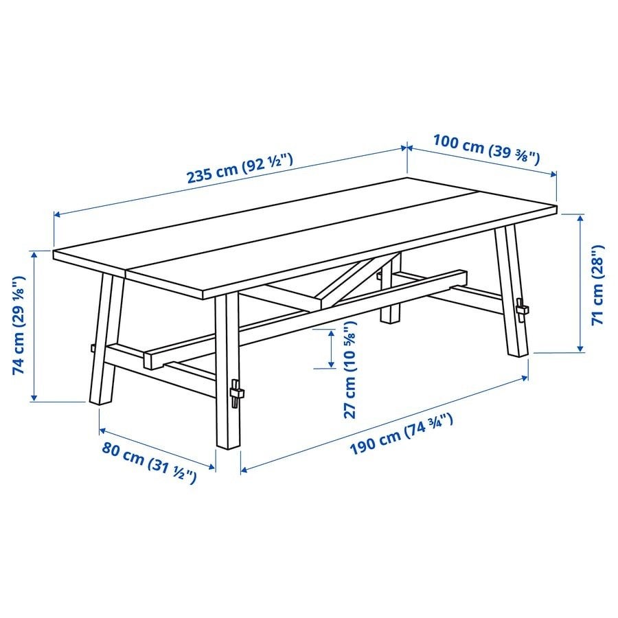 Ikea eettafel groot, Ophalen, 100 tot 150 cm, 200 cm of meer, Zo goed als nieuw