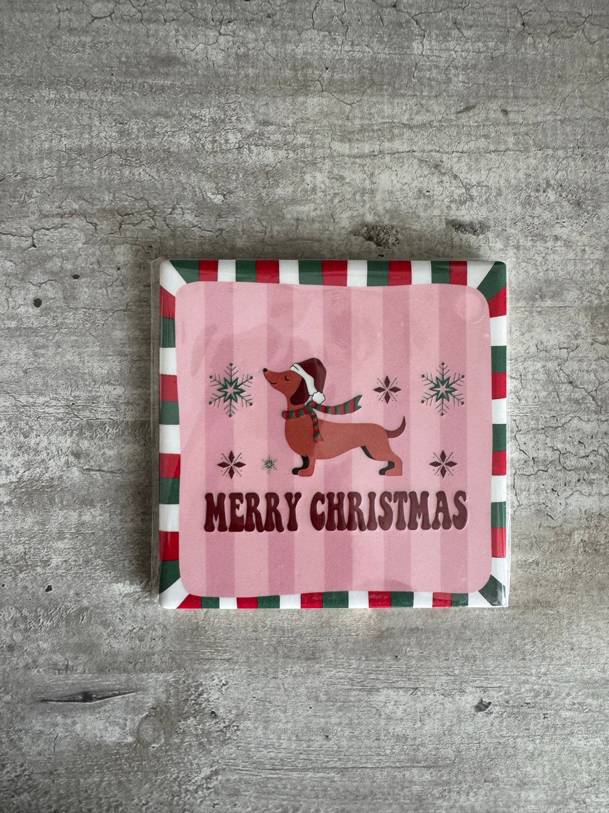 Keramieken Kerst Tegeltje Teckel nieuw in verpakking, Ophalen of Verzenden