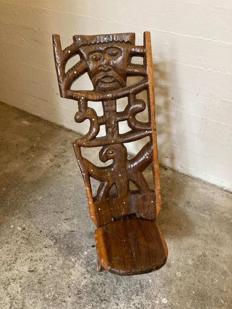 Orginele Palaver stoel uit Mali., Huis en Inrichting, Stoelen, Bruin, Ophalen of Verzenden, Zo goed als nieuw, Afrikaans.