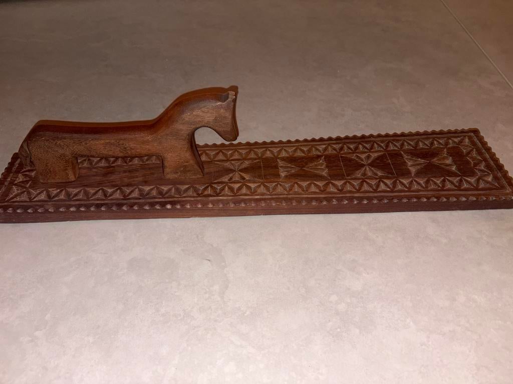 Antieke Noorse Mangelplank met Paard, Antiek en Kunst, Ophalen of Verzenden