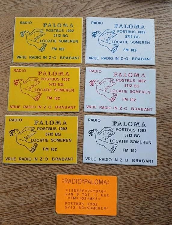 Stickers piraat zend amateur Radio Paloma, SOMEREN, Ophalen of Verzenden, Zo goed als nieuw