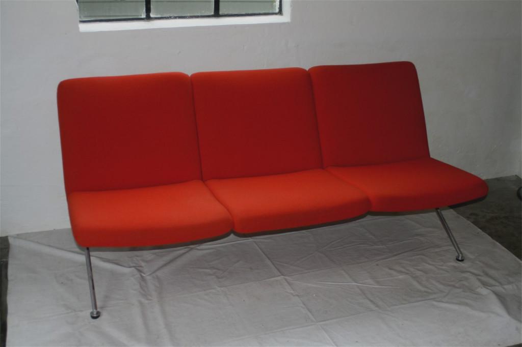 Vintage Rode Cordemeijer Model 1715 Gispen 3-Zits Bank 1965, Ophalen, Gebruikt, Vintage Design Klassieker, 150 tot 200 cm
