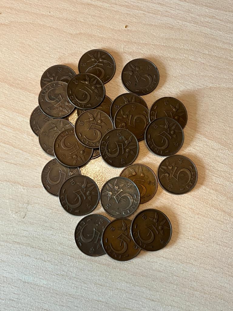 5 cent munten, Postzegels en Munten, Munten | Nederland, Ophalen of Verzenden, Koningin Juliana, 5 cent