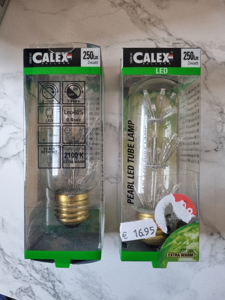 2x Calex Pearl LED Tube Lamp E27, Led-lamp, Calex, Zo goed als nieuw, Minder dan 10 watt
