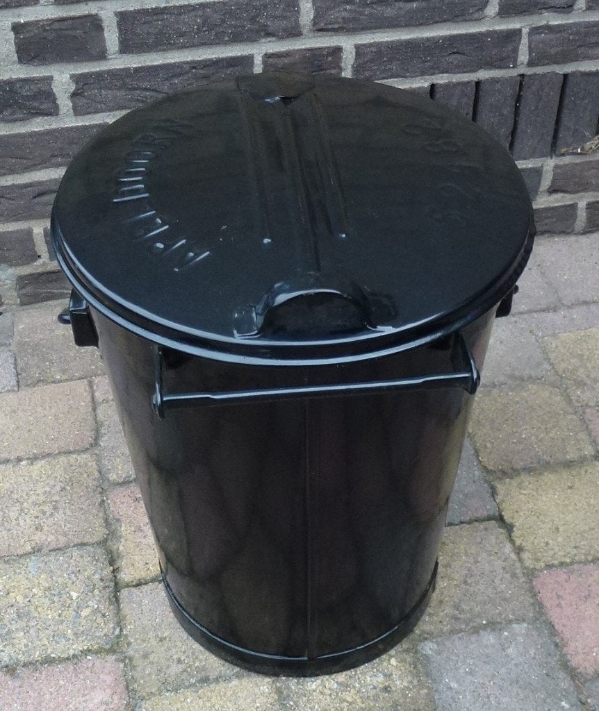 Vintage vuilnisemmer Apeldoorn mooi zwart gepoedercoat, Ophalen of Verzenden