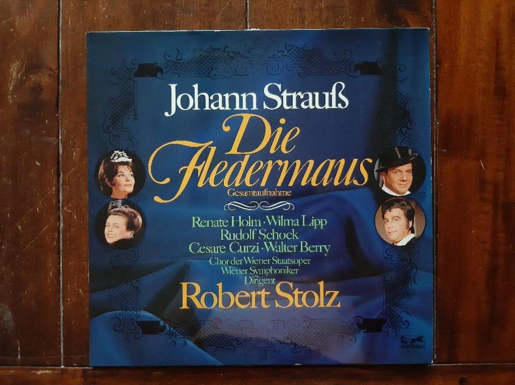 Dubbellp Robert Stolz / Die Fledermaus - Johan Strauss, Cd's en Dvd's, Vinyl | Overige Vinyl, Gebruikt, Inclusief binnenhoes, Ophalen of Verzenden