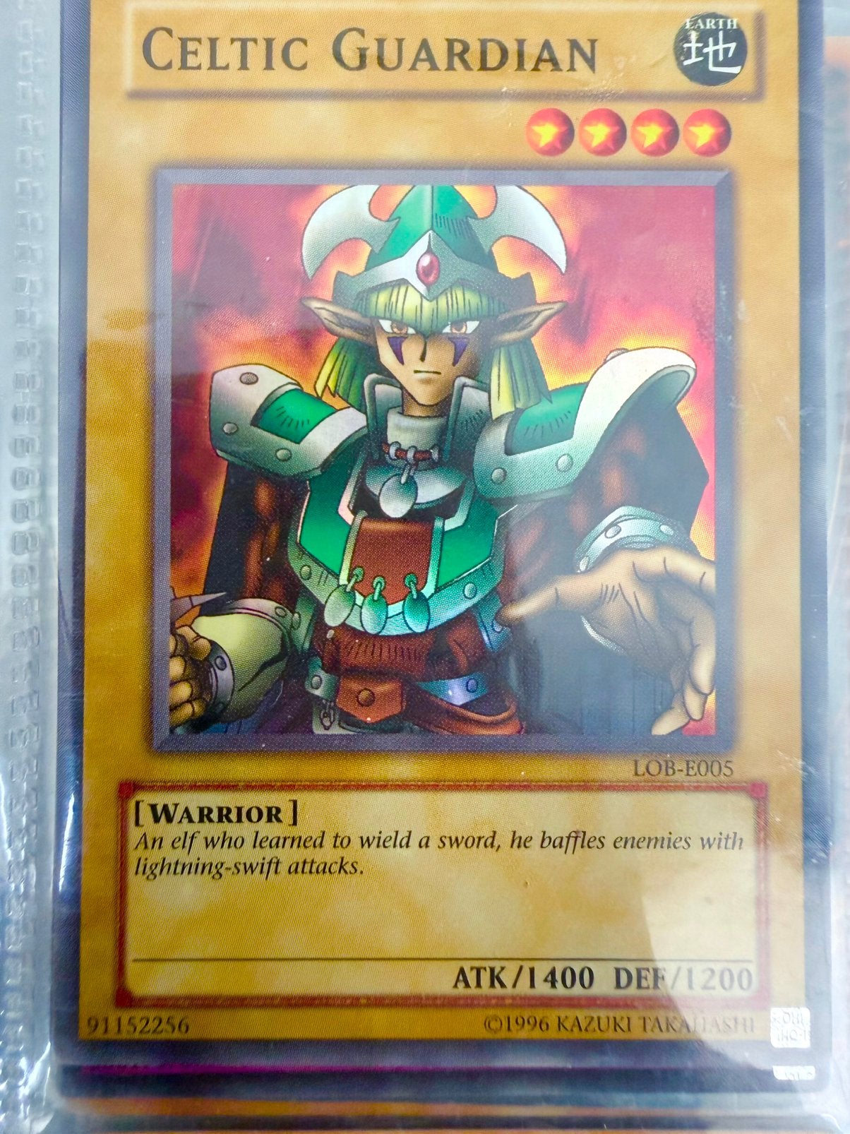 Yu-Gi-Oh! Celtic Guardian LOB-E005 Kaart, Hobby en Vrije tijd, Verzamelkaartspellen | Yu-gi-Oh!, Ophalen of Verzenden, Gebruikt
