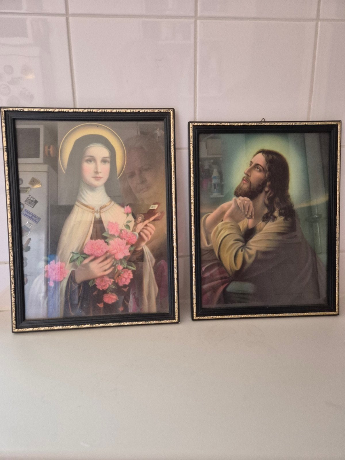 Religieuze mooi ingelijste prenten, Ophalen of Verzenden