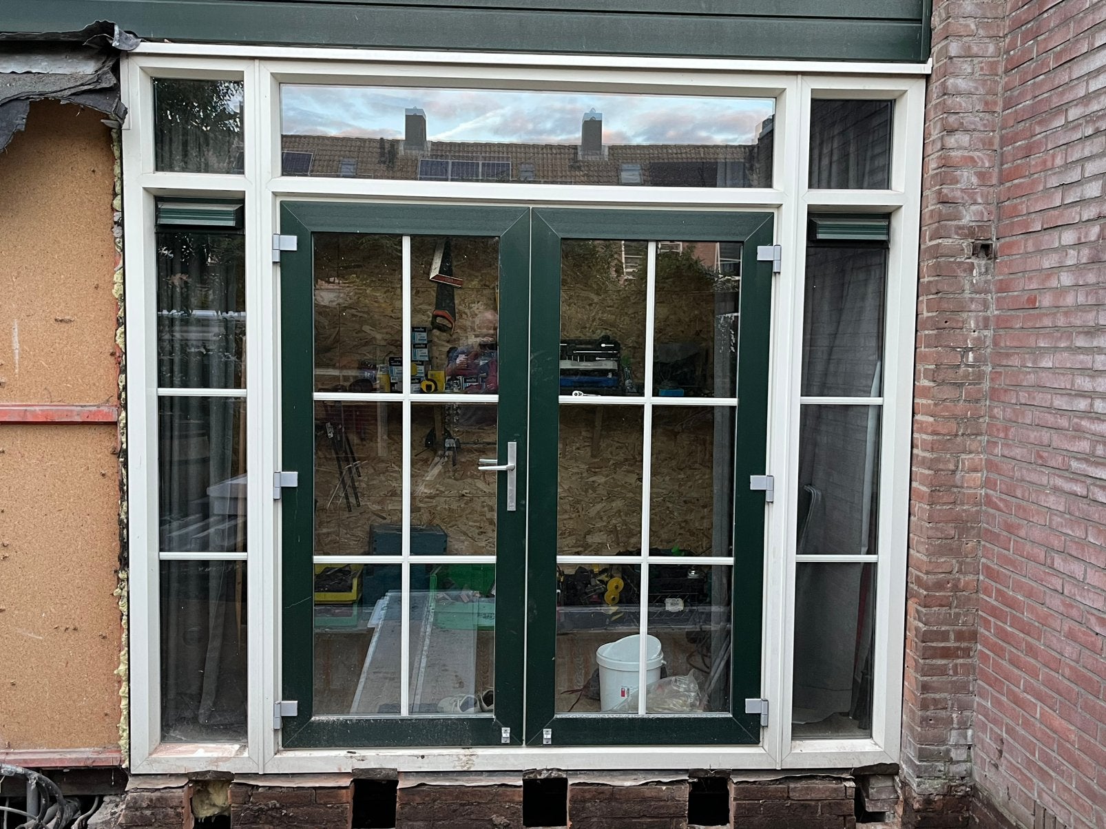Kunstof pui met openslaande deuren, Doe-het-zelf en Verbouw, Ophalen, Kunststof, Gebruikt, Deurkozijn