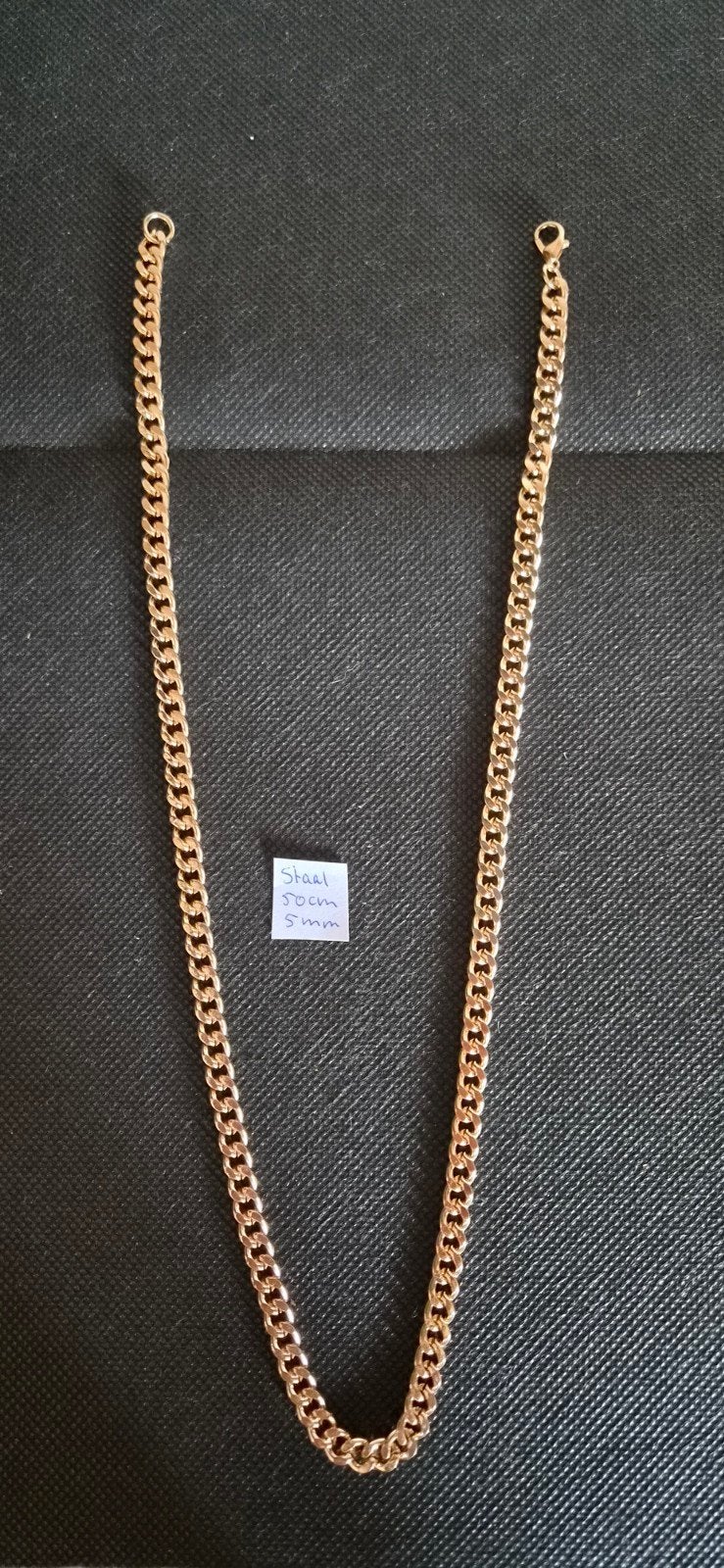 Stoere Cubaanse ketting 50cm 5mm, Ophalen of Verzenden, Nieuw, Goud