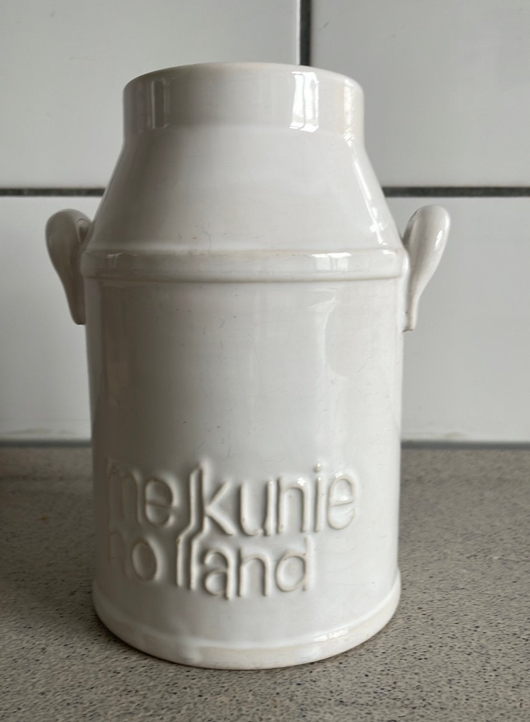 Fantastische melkbus Melkunie Holland keramiek vaas pot, Ophalen of Verzenden, Overige kleuren, Aardewerk of Porselein, Minder dan 50 cm