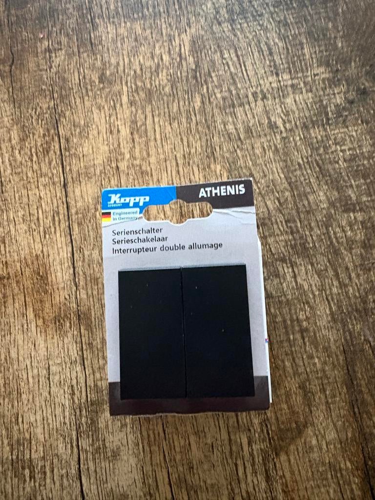 Kopp serieschakelaar Athenis antraciet, Ophalen of Verzenden, Nieuw, Schakelaar