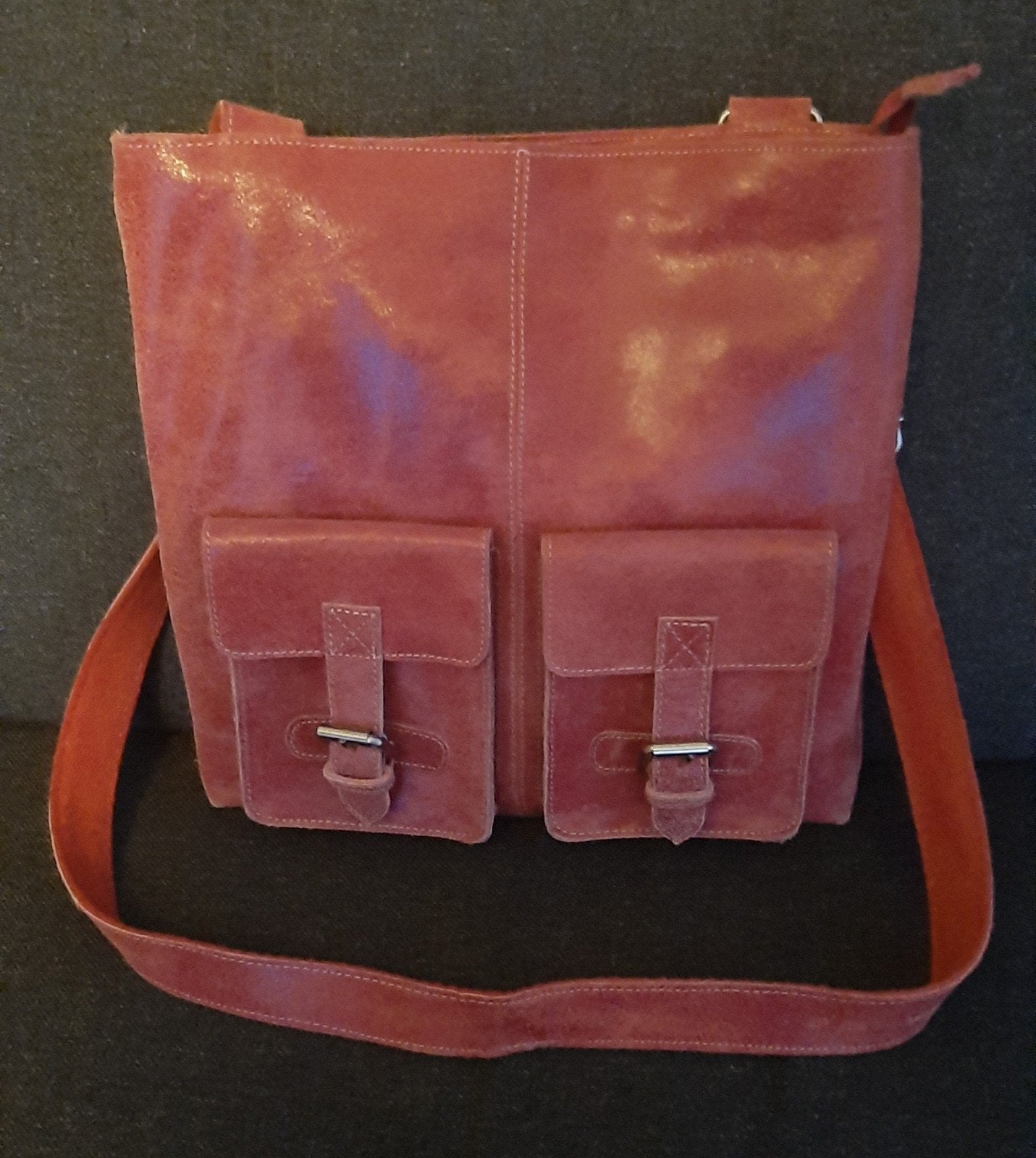 Rood / roze leren tas bear design, Ophalen of Verzenden, Gebruikt