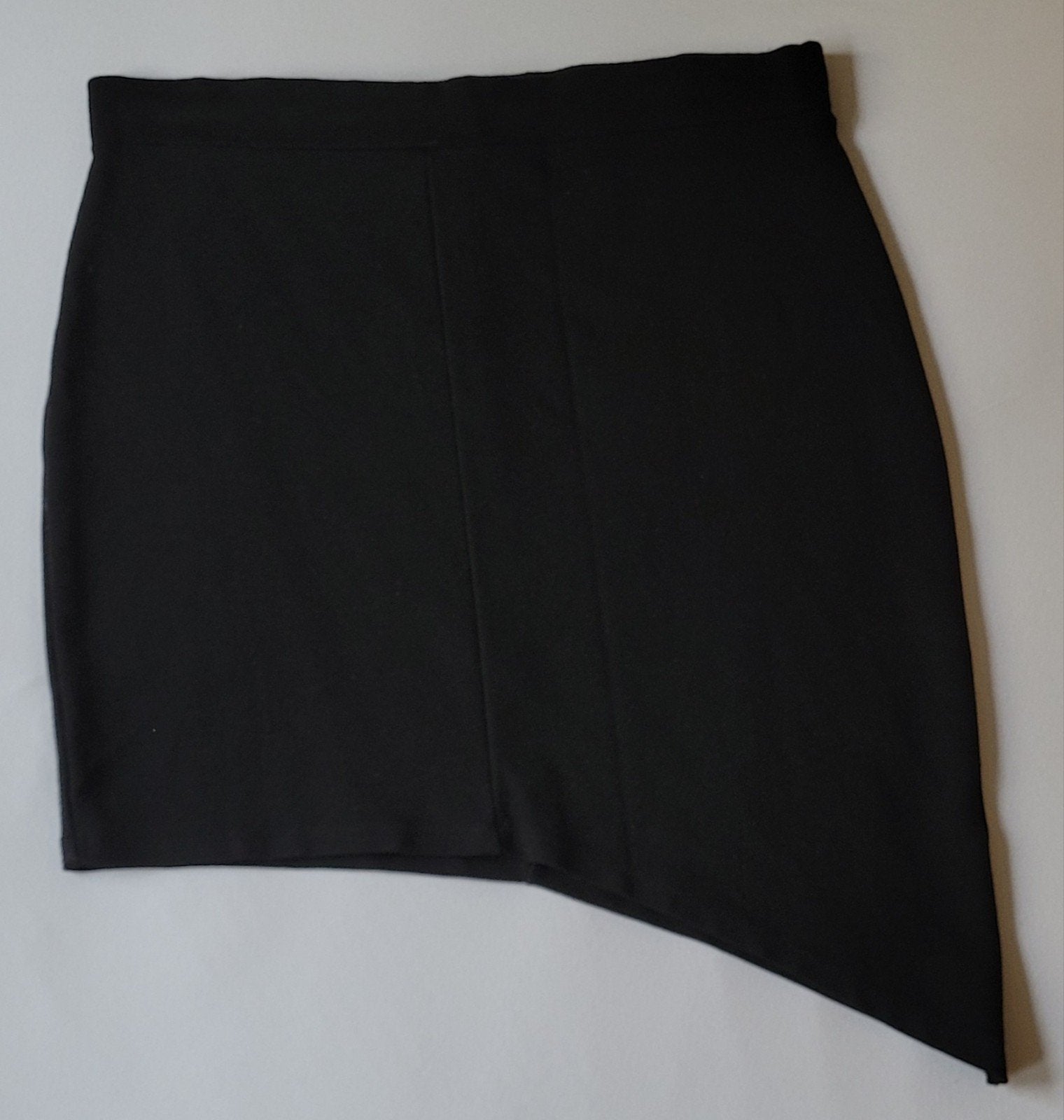 Zwarte asymmetrische tricot  rok - Maat L, Zwart, Maat 42/44 (L), Ophalen of Verzenden, Zo goed als nieuw