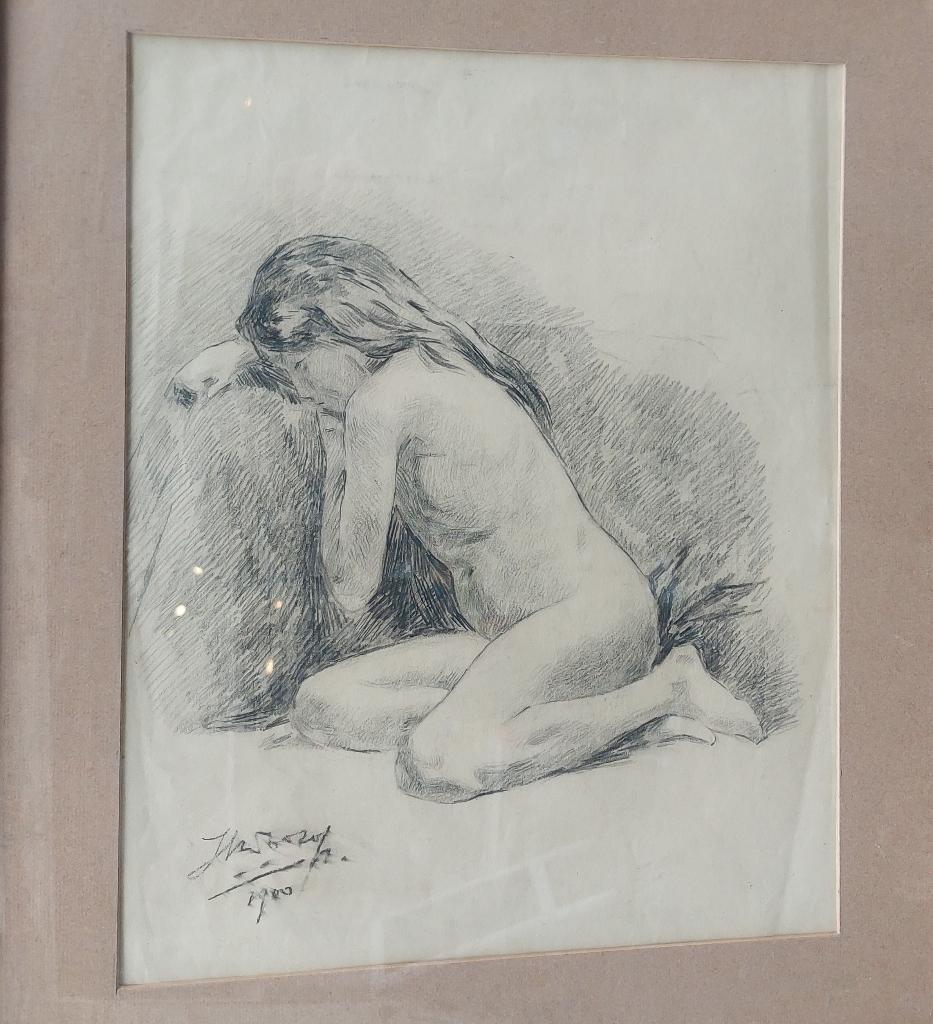 Tekening Jan Toorop "Naakt", Ophalen