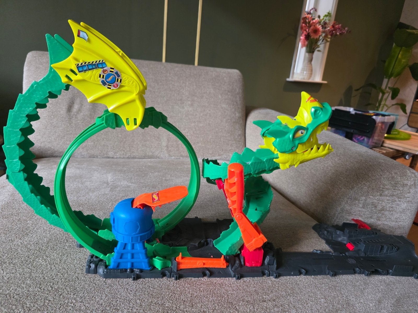 Hot Wheels Draken Racebaan - Goed Werkend, Ophalen, Racebaan, Zo goed als nieuw, Hot Wheels