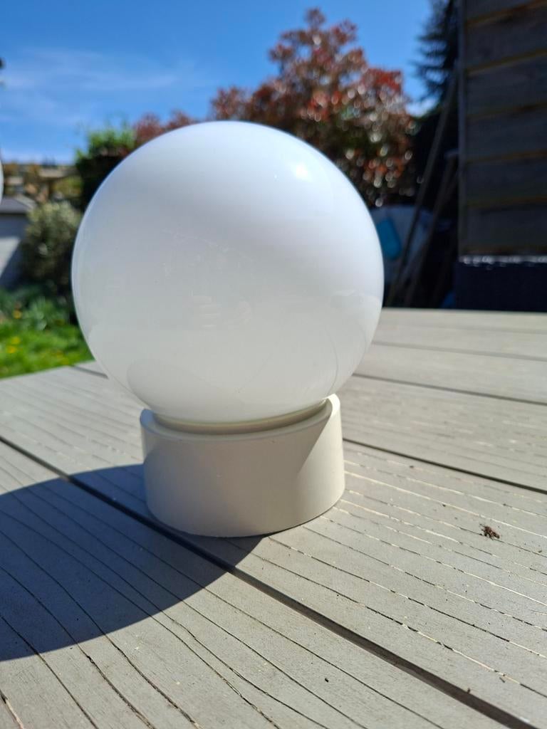 Vintage Design Bollamp - Jaren 60/70 - Opaalglas & Kunststof, Huis en Inrichting, Lampen | Plafondlampen, Ophalen of Verzenden