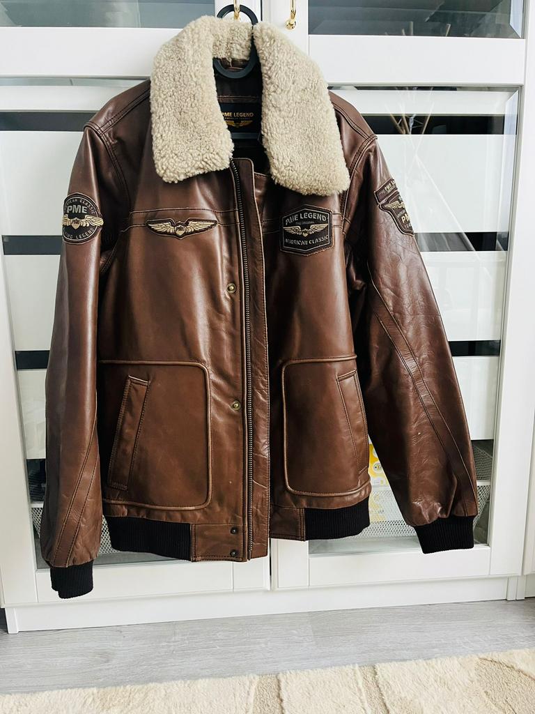 PME Hudson leren jas, Ophalen, Zo goed als nieuw, Maat 48/50 (M), Bruin