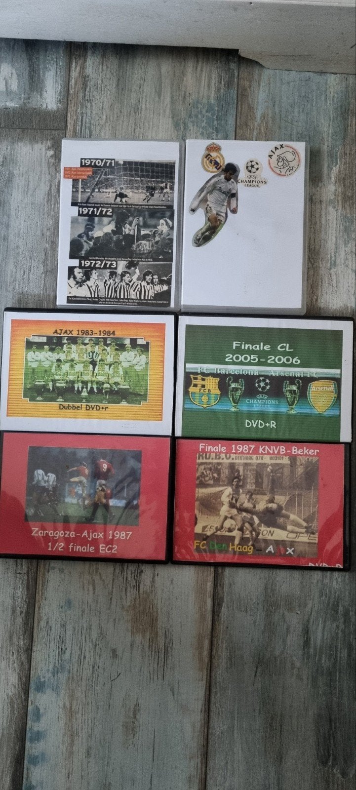6 DVD's Legendarische Ajax Wedstrijden en CL  2005/2006, Gebruikt, Verzenden, Voetbal, Nederlands