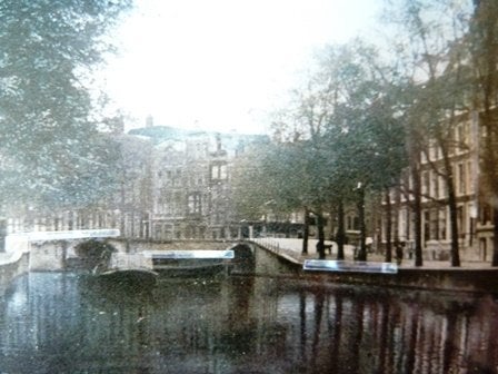 Herengracht antiek foto glas Amsterdam pand ansicht Vestius, Ophalen of Verzenden