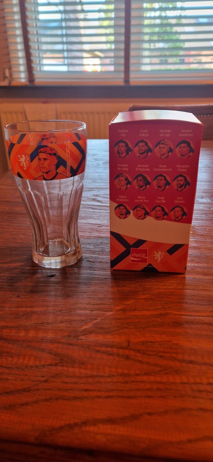 Coca Cola glas WK Mickey van de Ven, Ophalen of Verzenden, Zo goed als nieuw, Bierglas