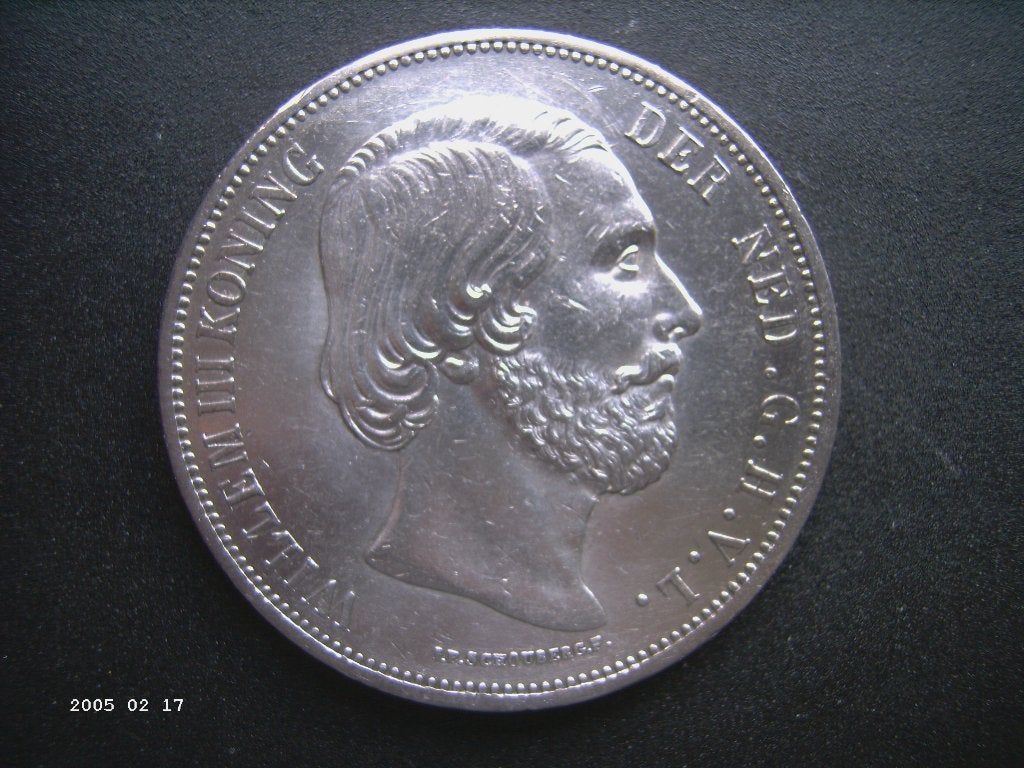Zilver Rijksdaalder 1869..., Ophalen of Verzenden, Koning Willem III, 2½ gulden, Zilver