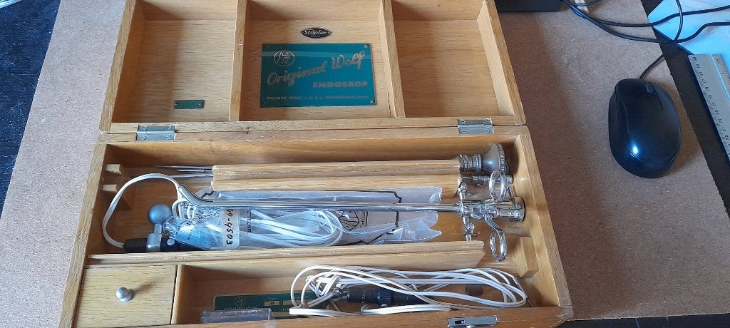 Vintage Original Wolf Endoscoop in Houten Kist, Antiek en Kunst, Ophalen of Verzenden