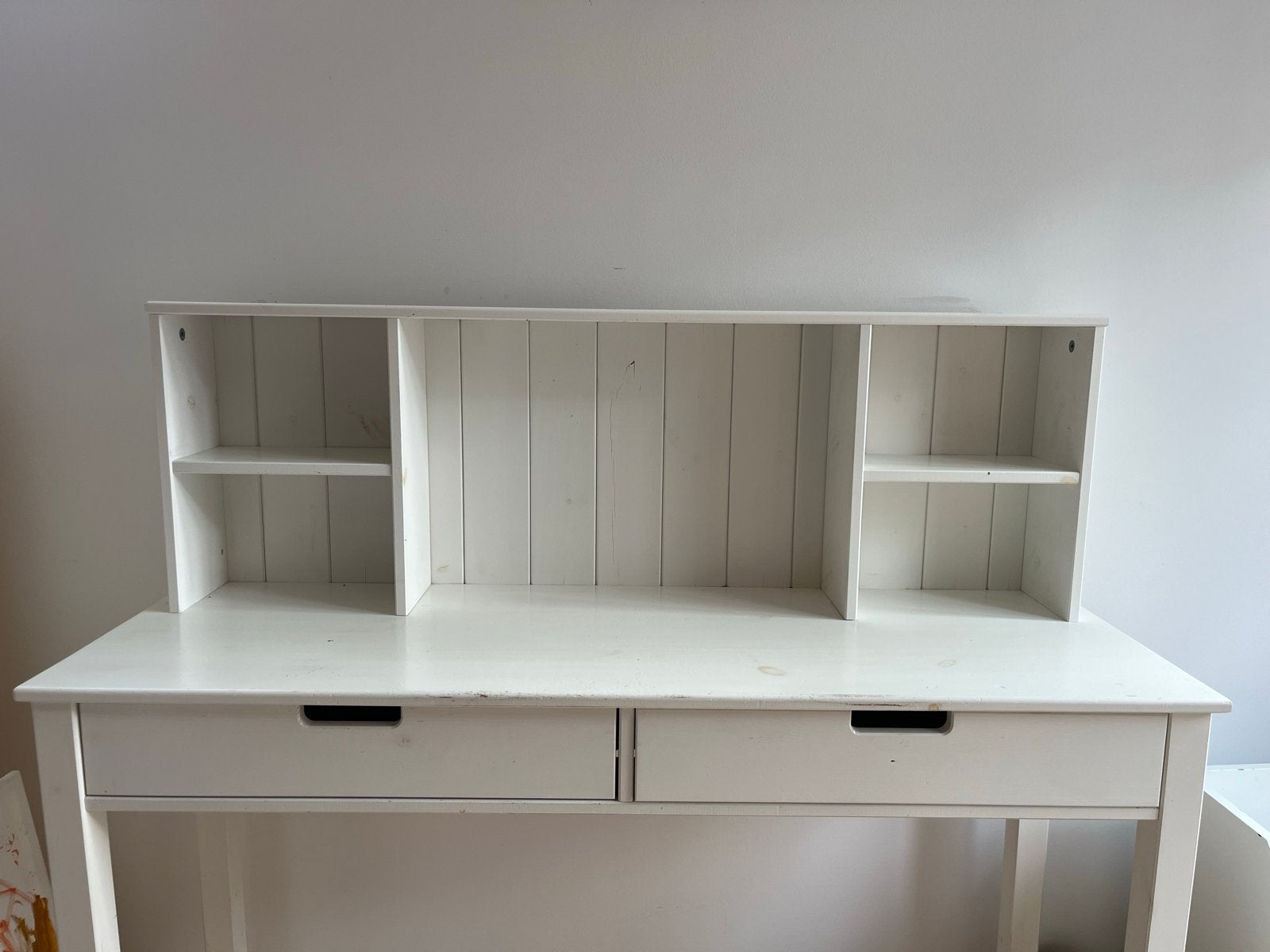 Wit bureau met opzetstuk en lades, Ophalen, Gebruikt, 120 cm, Kinderbureau